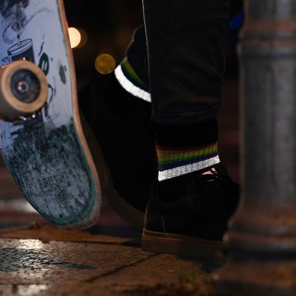 Reflektierende Socken - Black rainbow (short) Online-Verkauf – Bild 2